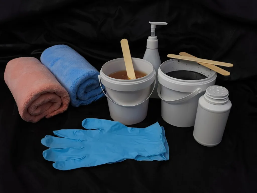 at-home Brazilian waxing setup