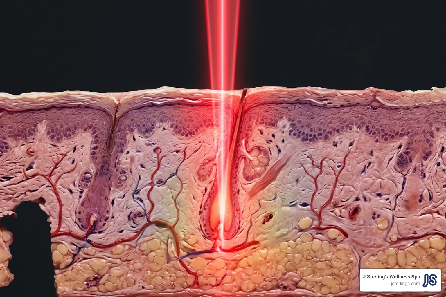 Laser wavelength penetration depth from epidermis to subcutaneous tissue